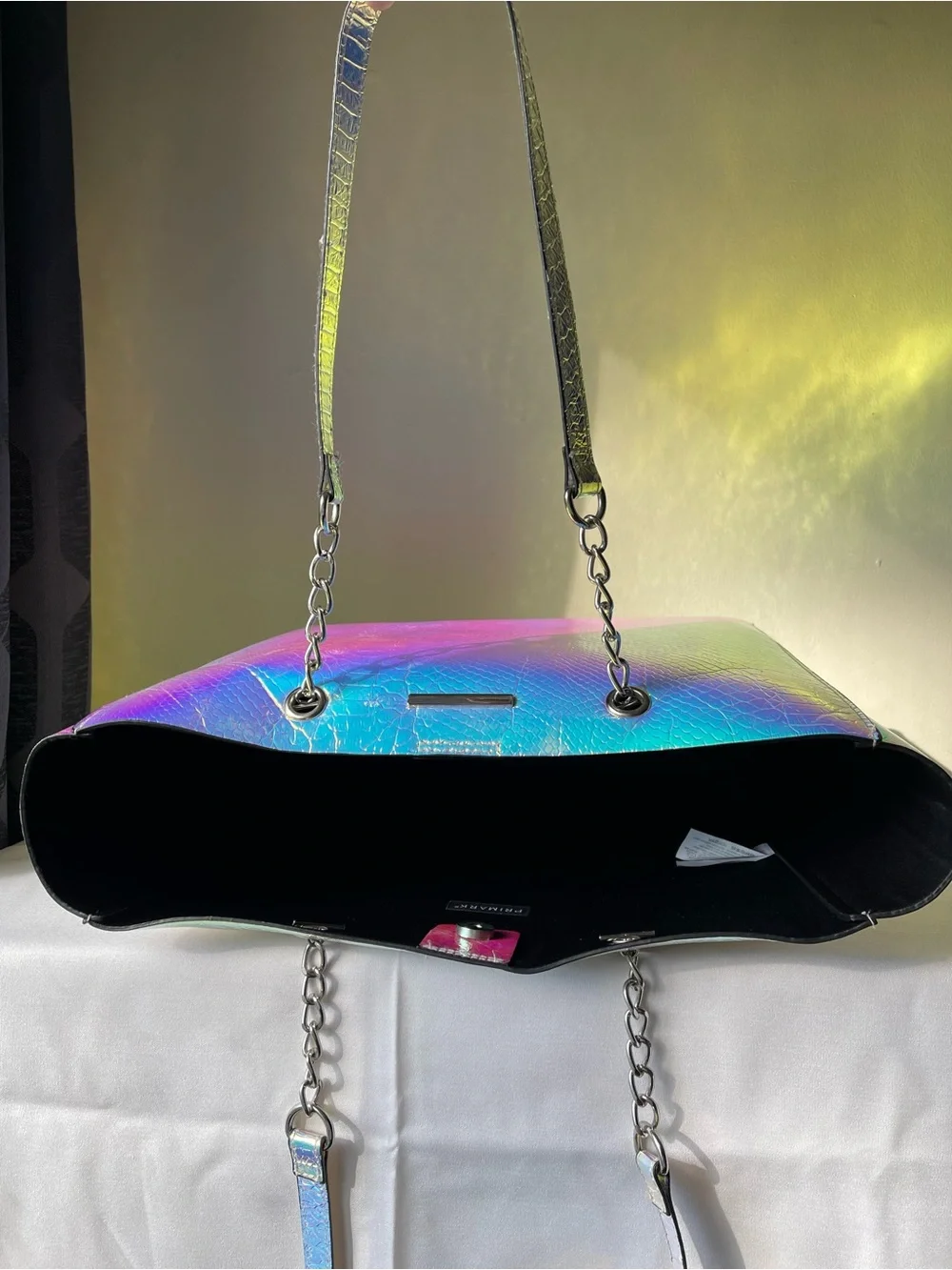 PRIMARK Iridescent Croc-Embossed Tote
